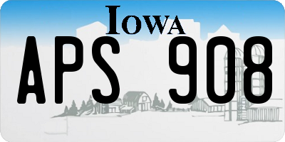 IA license plate APS908