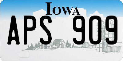 IA license plate APS909