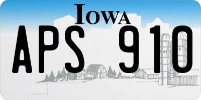 IA license plate APS910
