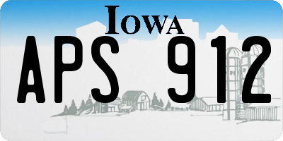 IA license plate APS912