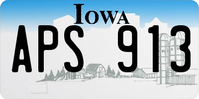 IA license plate APS913
