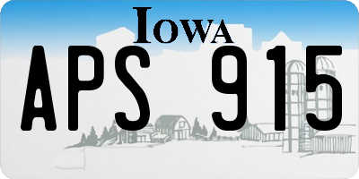 IA license plate APS915