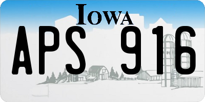 IA license plate APS916