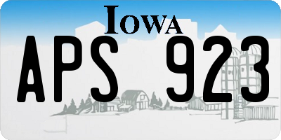 IA license plate APS923