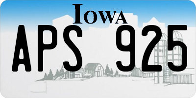IA license plate APS925