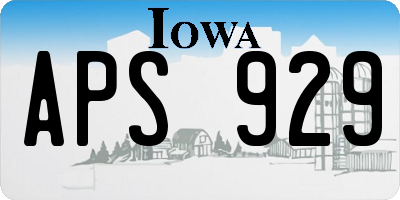 IA license plate APS929