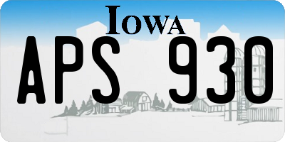 IA license plate APS930