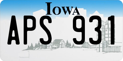 IA license plate APS931