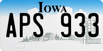 IA license plate APS933