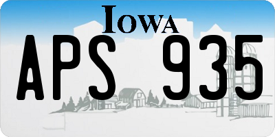 IA license plate APS935
