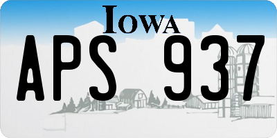 IA license plate APS937