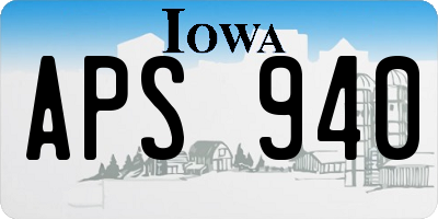 IA license plate APS940