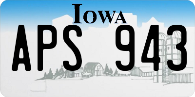 IA license plate APS943
