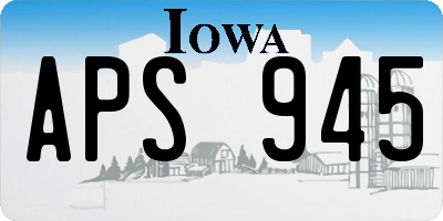 IA license plate APS945