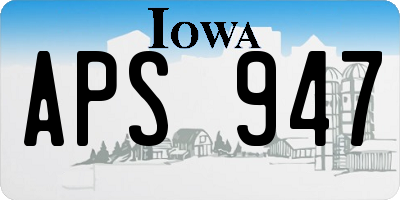 IA license plate APS947