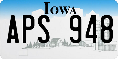 IA license plate APS948