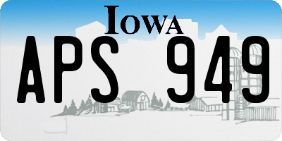 IA license plate APS949