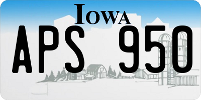 IA license plate APS950