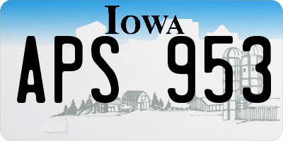 IA license plate APS953