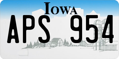 IA license plate APS954