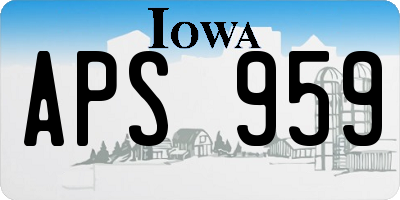 IA license plate APS959