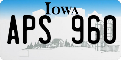 IA license plate APS960