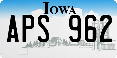 IA license plate APS962