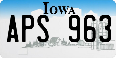 IA license plate APS963