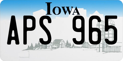 IA license plate APS965