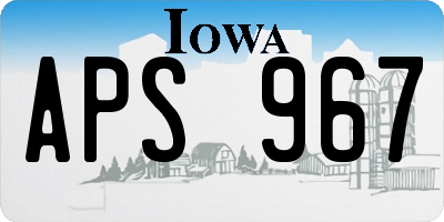IA license plate APS967