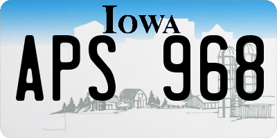 IA license plate APS968