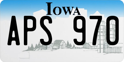 IA license plate APS970