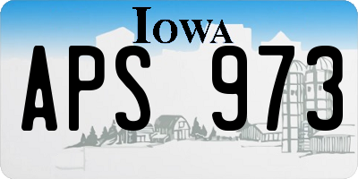 IA license plate APS973