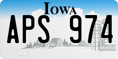 IA license plate APS974