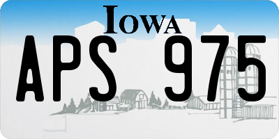 IA license plate APS975