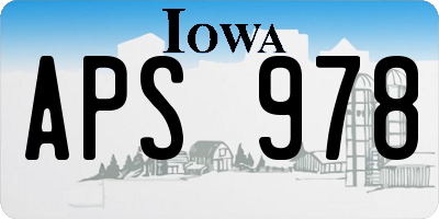 IA license plate APS978