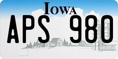 IA license plate APS980