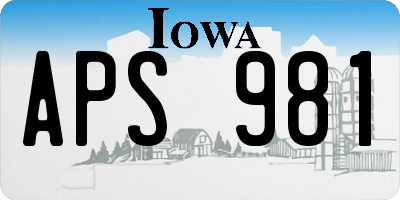 IA license plate APS981