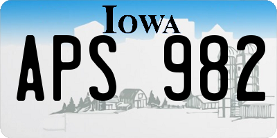 IA license plate APS982