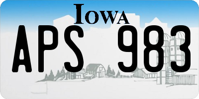 IA license plate APS983