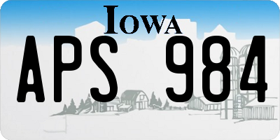 IA license plate APS984