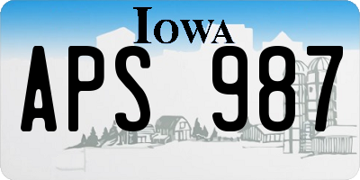 IA license plate APS987