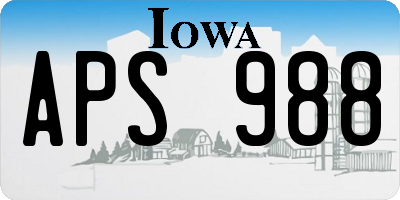 IA license plate APS988