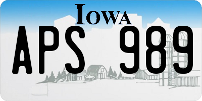 IA license plate APS989