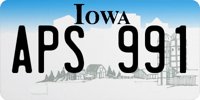 IA license plate APS991