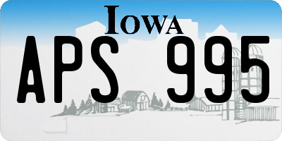 IA license plate APS995