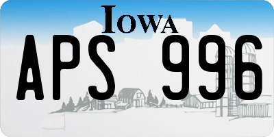 IA license plate APS996