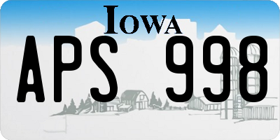 IA license plate APS998
