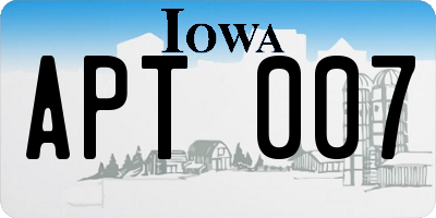IA license plate APT007