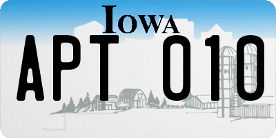 IA license plate APT010